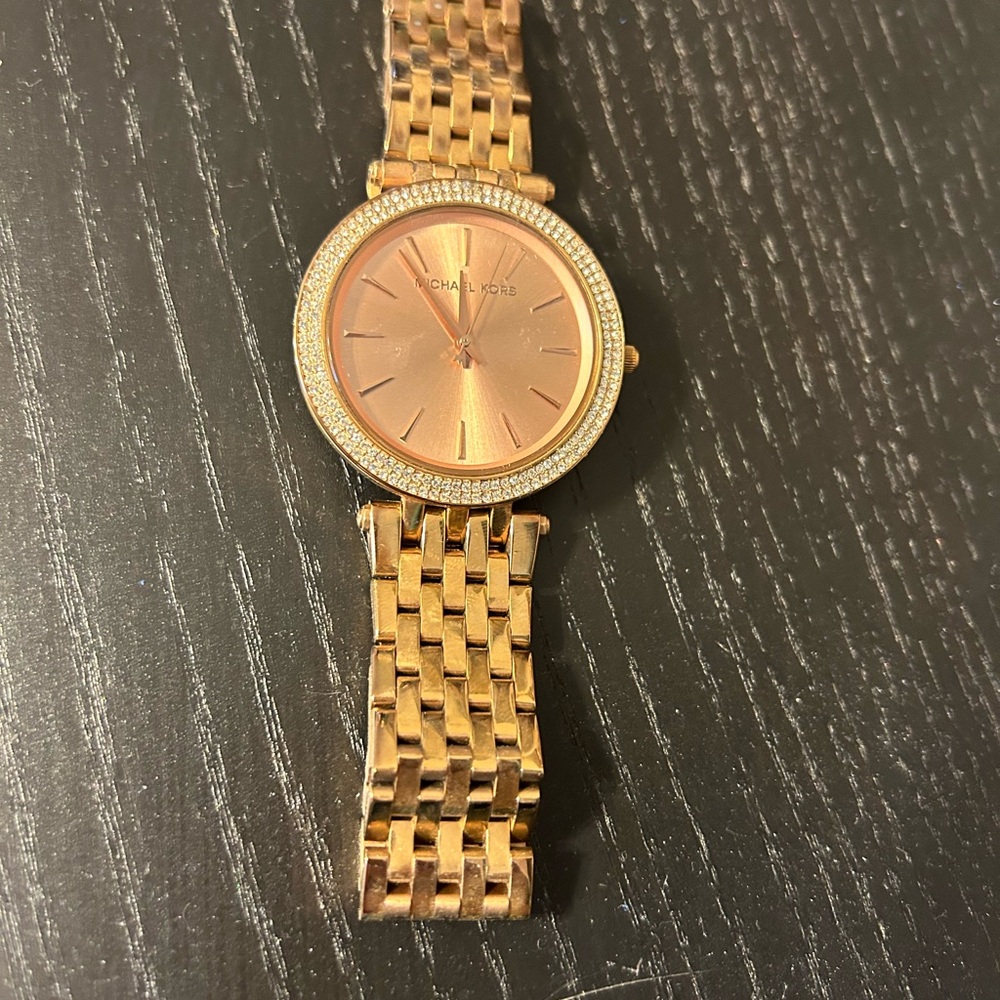 Michael Kors Gold Watch with Crystal Bezel